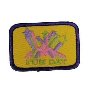 VTG Eighties Fun Day Sew On Embroidered Patch, 3", Girl Scout Patch
